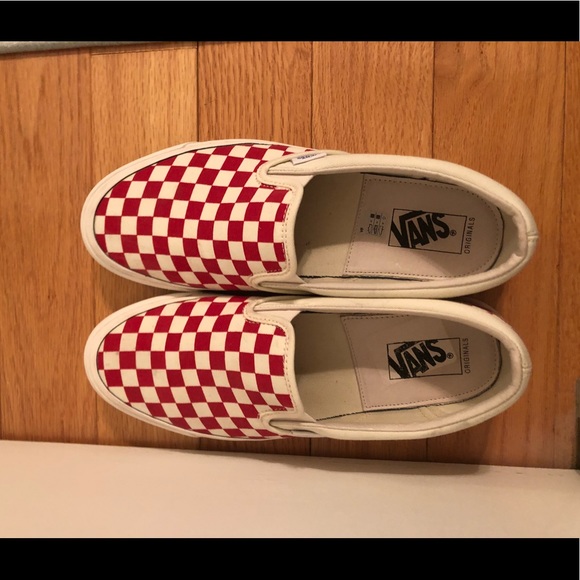 vans slip on checkerboard off white